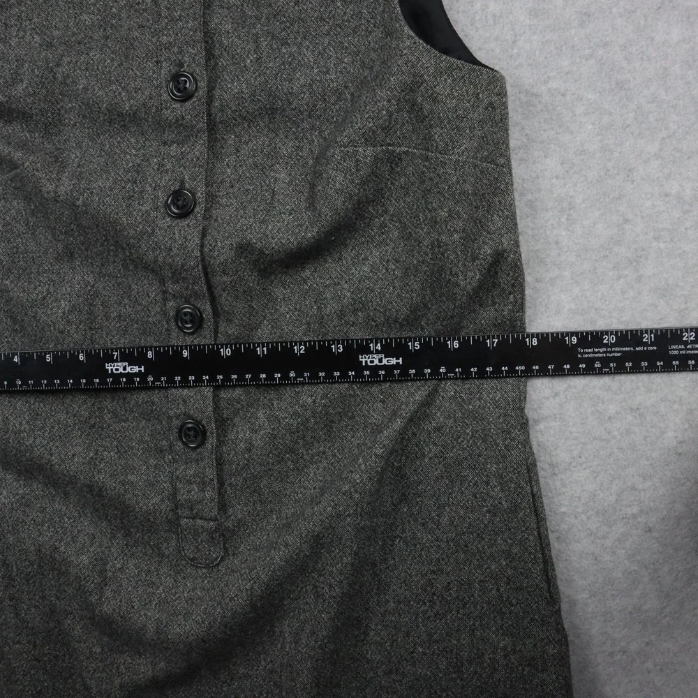 Gap Dress Womens 6 Wool Blend Shift 1/2 Button Casual Lined Dark Gray Sleeveless - Picture 6 of 9